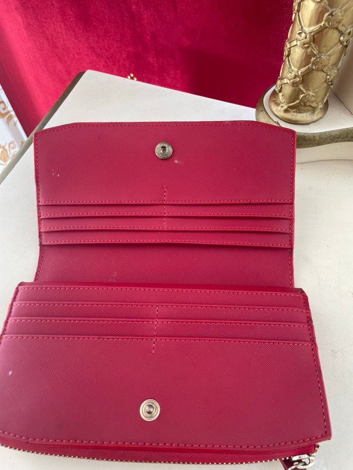 Bordo Deri Kadın Fermuarlı Cüzdan - Görsel 3