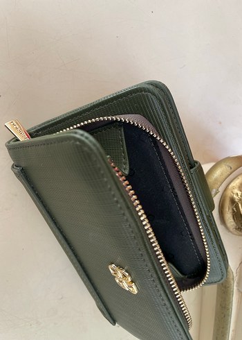 Yeşil Deri Fermuarlı Kadın Cüzdanı - Görsel 2