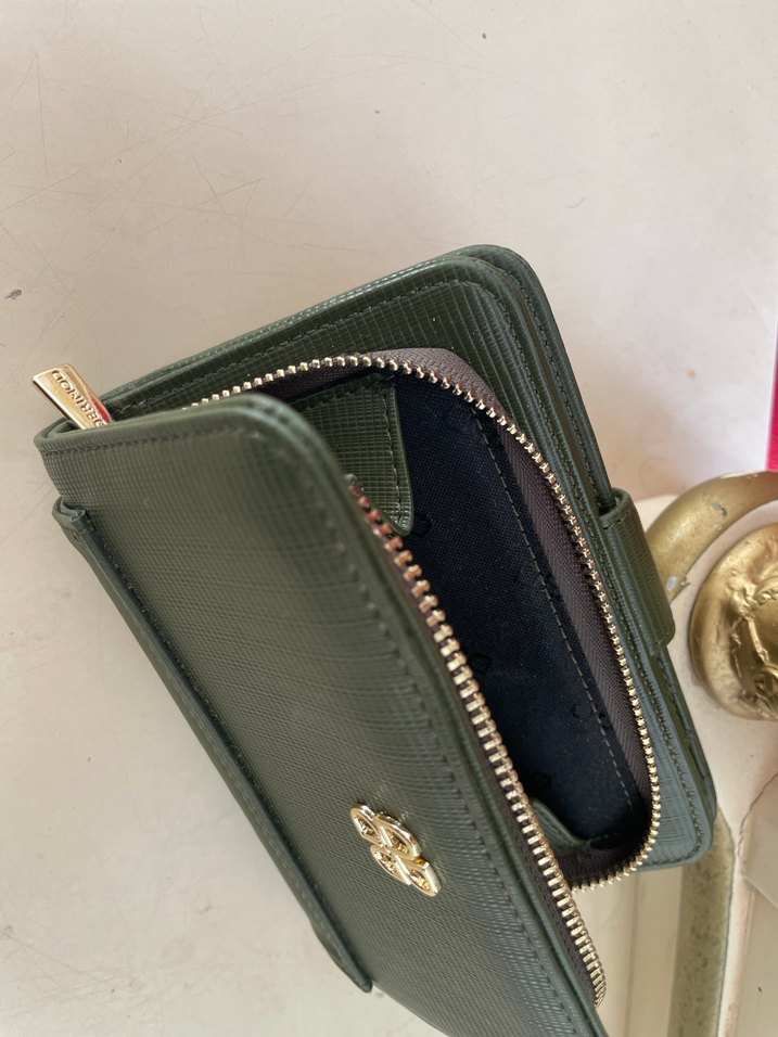 Yeşil Deri Fermuarlı Kadın Cüzdanı - Görsel 2