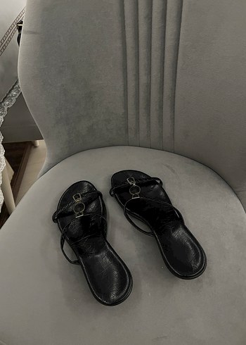 siyah sandalet - Görsel 3