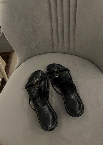 siyah sandalet - Görsel 4