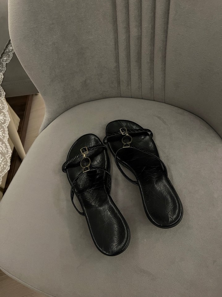 siyah sandalet - Görsel 5