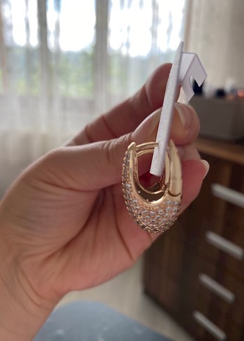 Diğer Parlak Yılan Desenli Mini Altın Küpeler Çelik