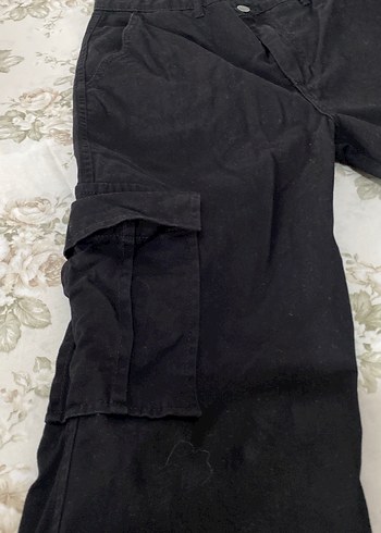 Siyah Düğmeli Kadın Keten Pantolon - Görsel 2