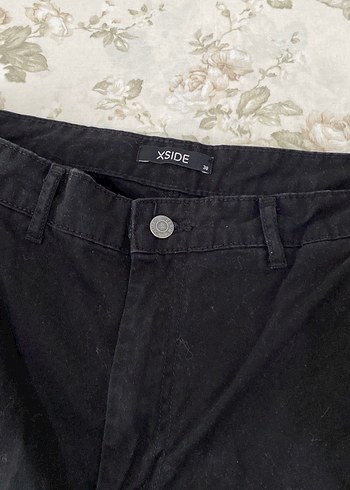 Siyah Düğmeli Kadın Keten Pantolon - Görsel 4