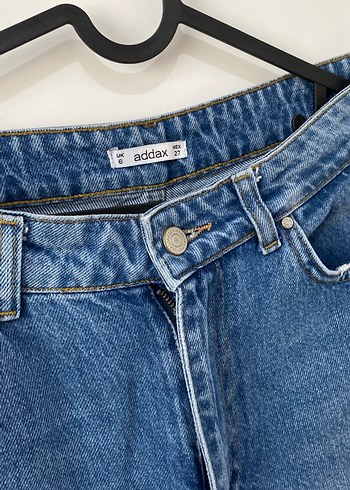 Kadın Mavi Bol Kesim Midi Denim Pantolon - Görsel 2