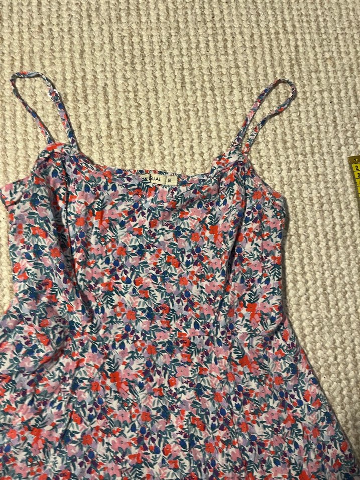 Çiçek Desenli Bohem Mini Elbise - Görsel 2