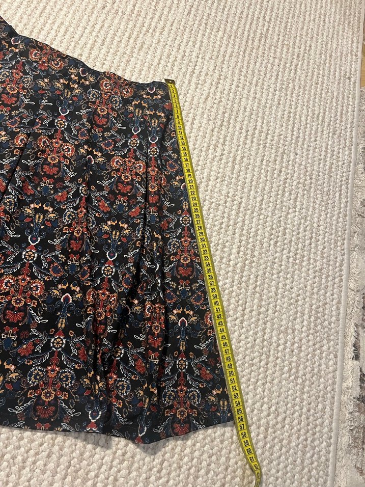 Bohem Çok Renkli Piliseli Midi Etek - Görsel 2