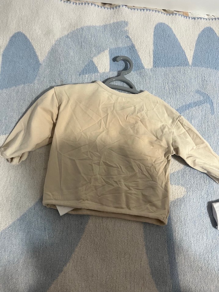 Bej Erkek Çocuk Baskılı Düğmeli Sweatshirt - Görsel 2