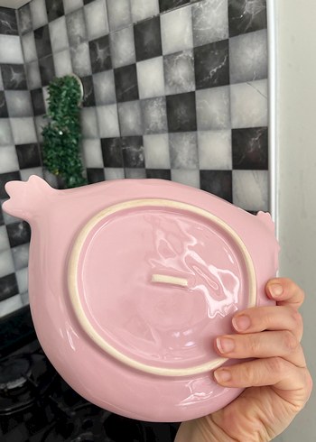 Pembe Tavuk Figürlü Çocuk Tabak - Görsel 2