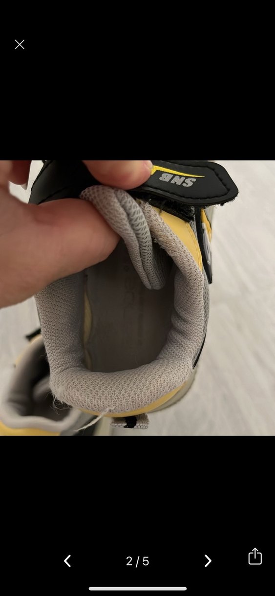 Sarı Gri Erkek Çocuk Spor Ayakkabı Velcro - Görsel 2