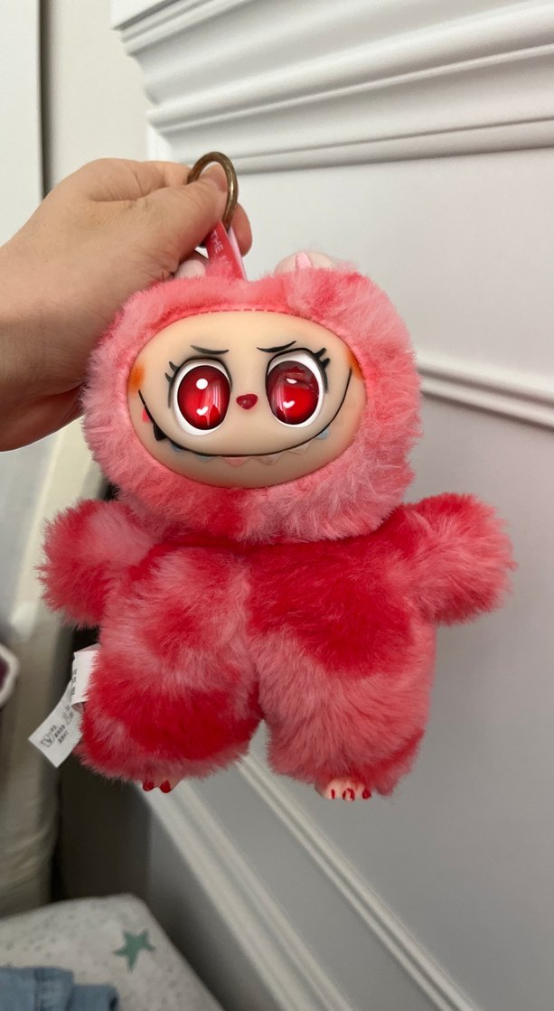 Pembe Renkli Peluş Labubu - Görsel 3