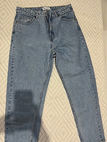 Yüksek bel mom jean kot pantolon
