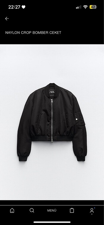 Crop bomber ceket