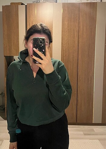 Asos Fermuarlı crop sweatshirt