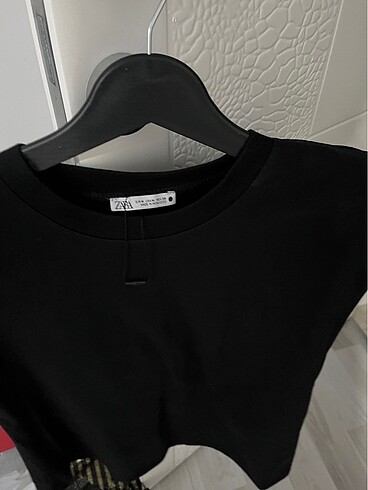 Zara Vatkalı bluz crop t shirt