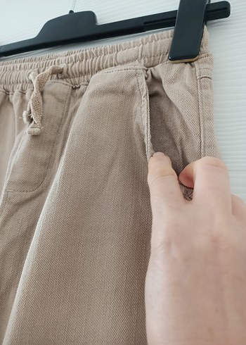 s Beden Bej Rahat Kesim Kadın Keten Pantolon