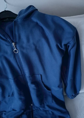 l Beden Bayan Kapüşonlu Fermuarlı Sweatshirt