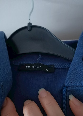l Beden lacivert Renk Bayan Kapüşonlu Fermuarlı Sweatshirt