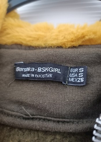 s Beden haki Renk Kapüşonlu Fermuarlı Haki yeşil kapşunlu Kadın Ceket