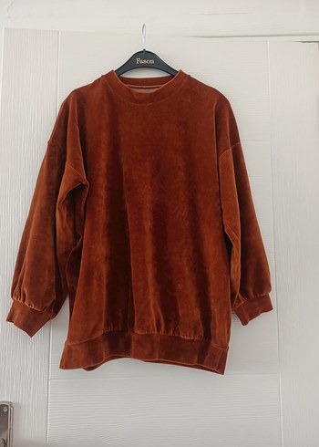 Kadın Kahverengi kadife Sweatshirt