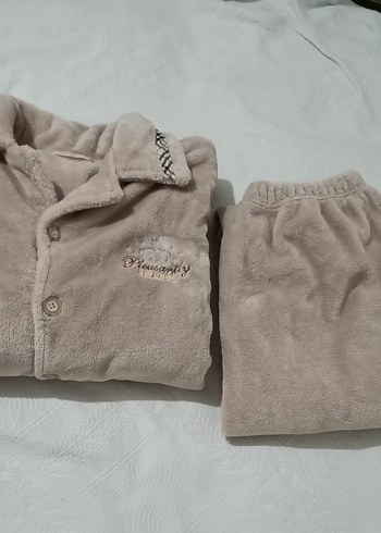 Bej Erkek Düğmeli Polar Ceket üst Alt takım - Görsel 15