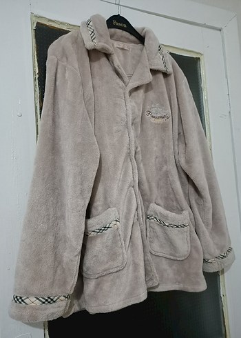 Bej Erkek Düğmeli Polar Ceket üst Alt takım - Görsel 5