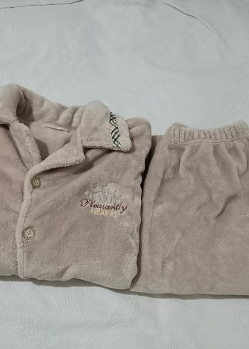 Bej Erkek Düğmeli Polar Ceket üst Alt takım - Görsel 14