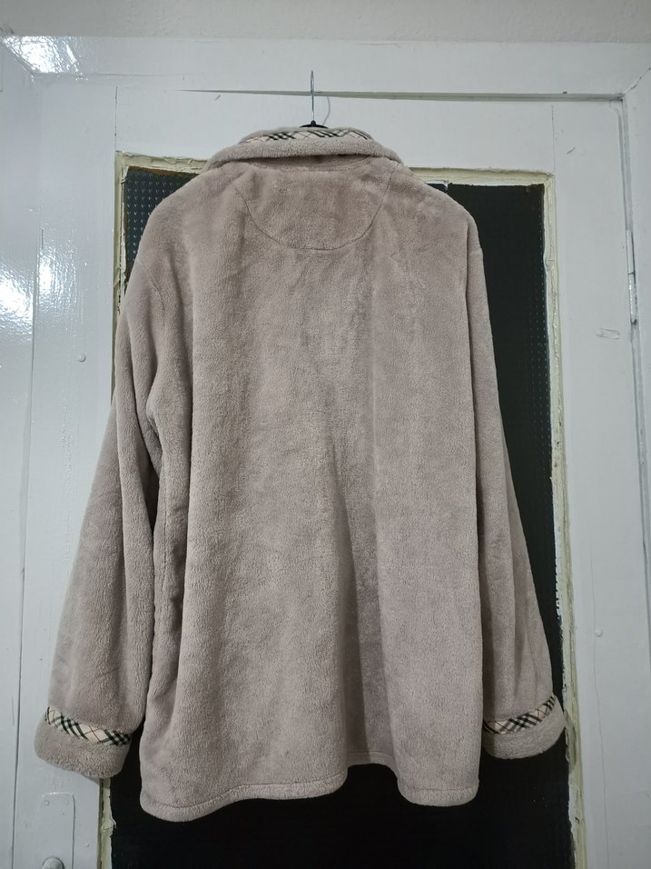 Bej Erkek Düğmeli Polar Ceket üst Alt takım - Görsel 4