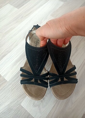 Miss KG Süet yazlık siyah babet ayakkabı