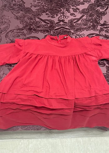 Düğmeli Koyu Kırmızı gomlek - Görsel 4