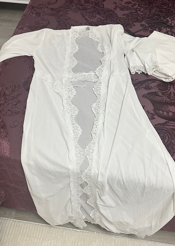 Kadın Beyaz Bohem Midi Sabahlık - Görsel 2