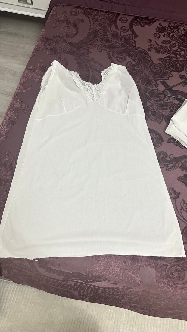 Kadın Beyaz Bohem Midi Sabahlık - Görsel 3