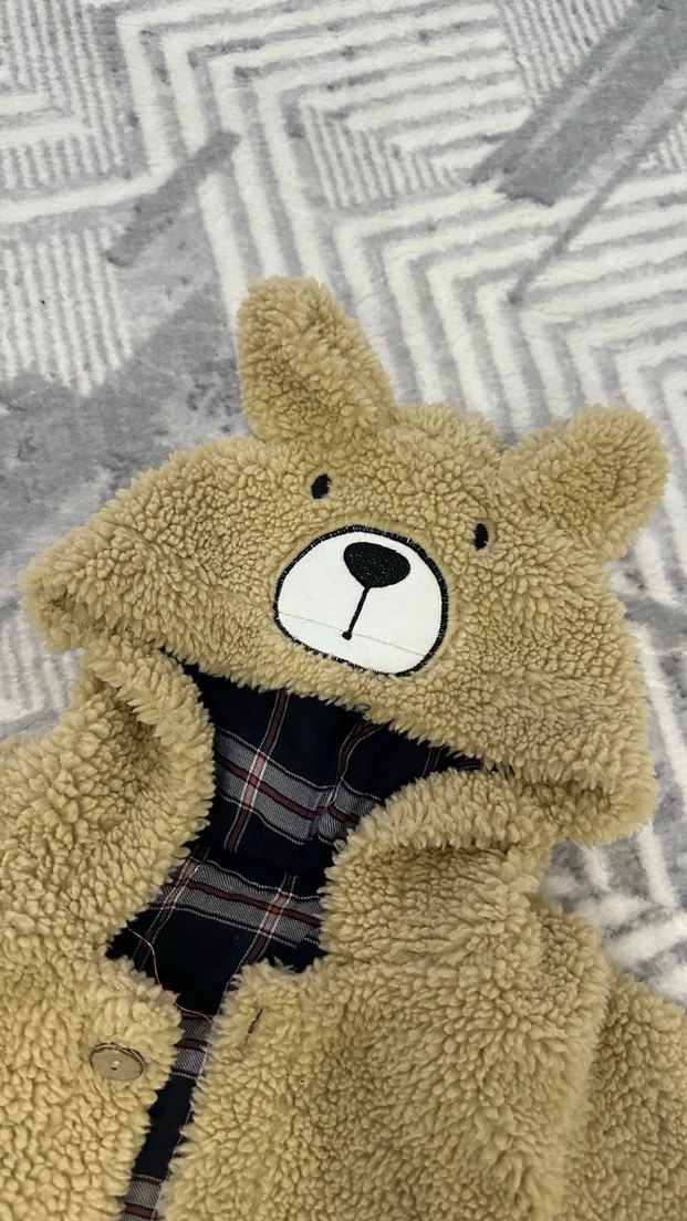 Kahverengi Erkek Çocuk Kürk Detaylı Kaban - Görsel 5