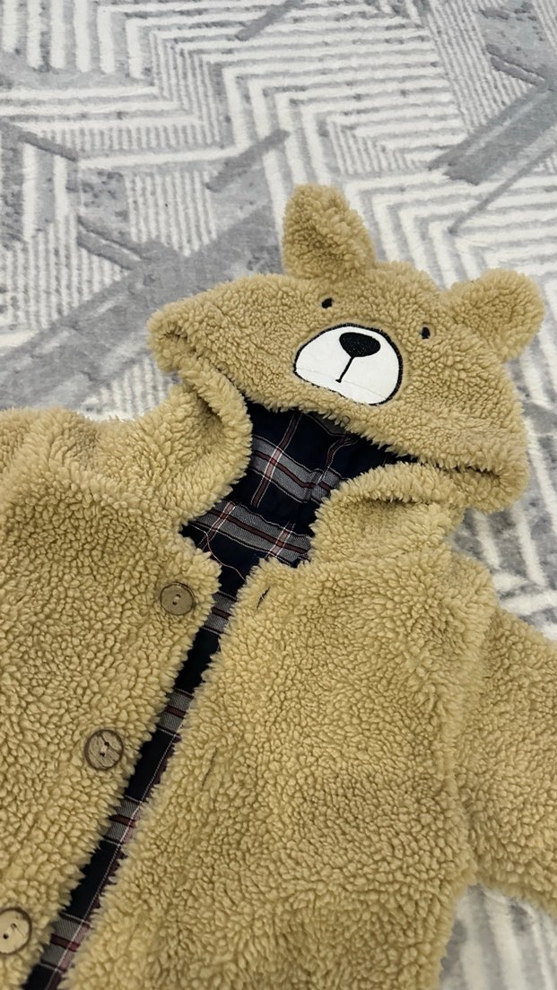 Kahverengi Erkek Çocuk Kürk Detaylı Kaban - Görsel 4