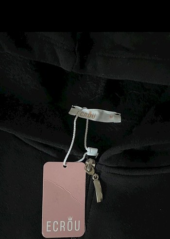 Diğer Siyah Kapüşonlu Fermuarlı Sweatshirt