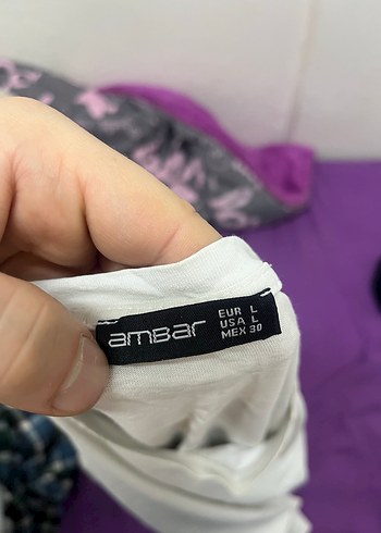 Mor Baskılı Kadın Streetwear Tişört - Görsel 4