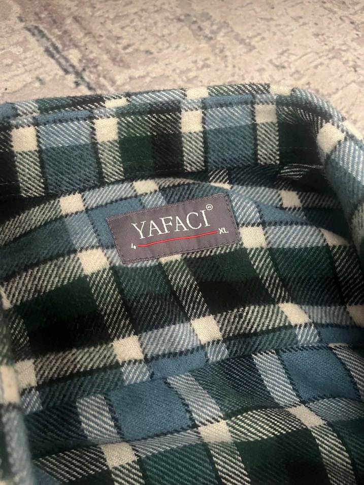 Düğmeli Lacivert Ekose Erkek Gömlek - Görsel 2