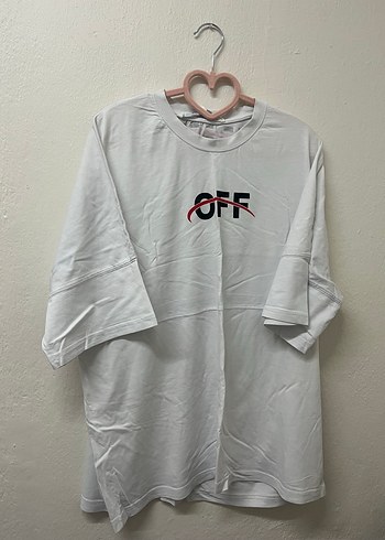 Beyaz Baskılı Oversize Streetwear Tişört - Görsel 2