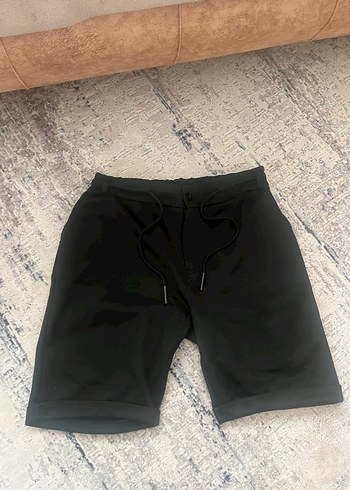 Siyah  Bol Kesim Zara Kumaş Şort - Görsel 3