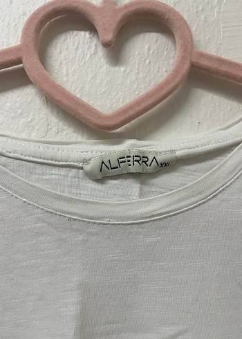 Kadın Beyaz Kısa Kollu Keten Tişört - Görsel 3