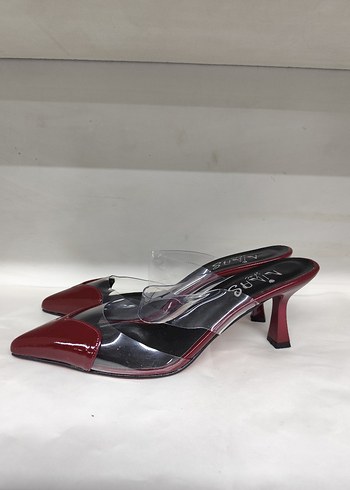 41 Beden kırmızı Renk Kırmızı Rugan Yılan Desenli Stiletto