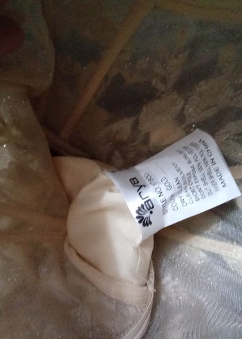 Çiçek ve korse Detaylı Straplez Gold Gelinlik - Görsel 9