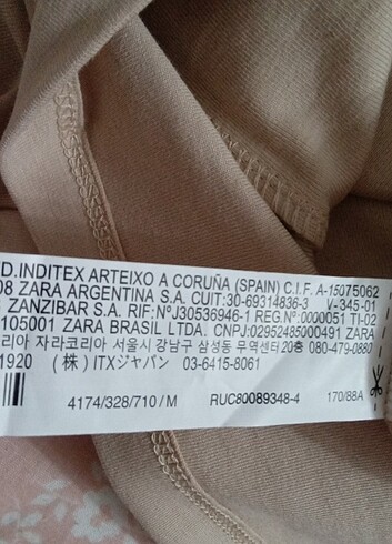 m Beden ten rengi Renk ZARA KADIN PAMUK MINI ELBISE. BEIGE