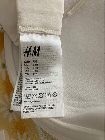 diğer Beden H&M sıfır sütyen 75b