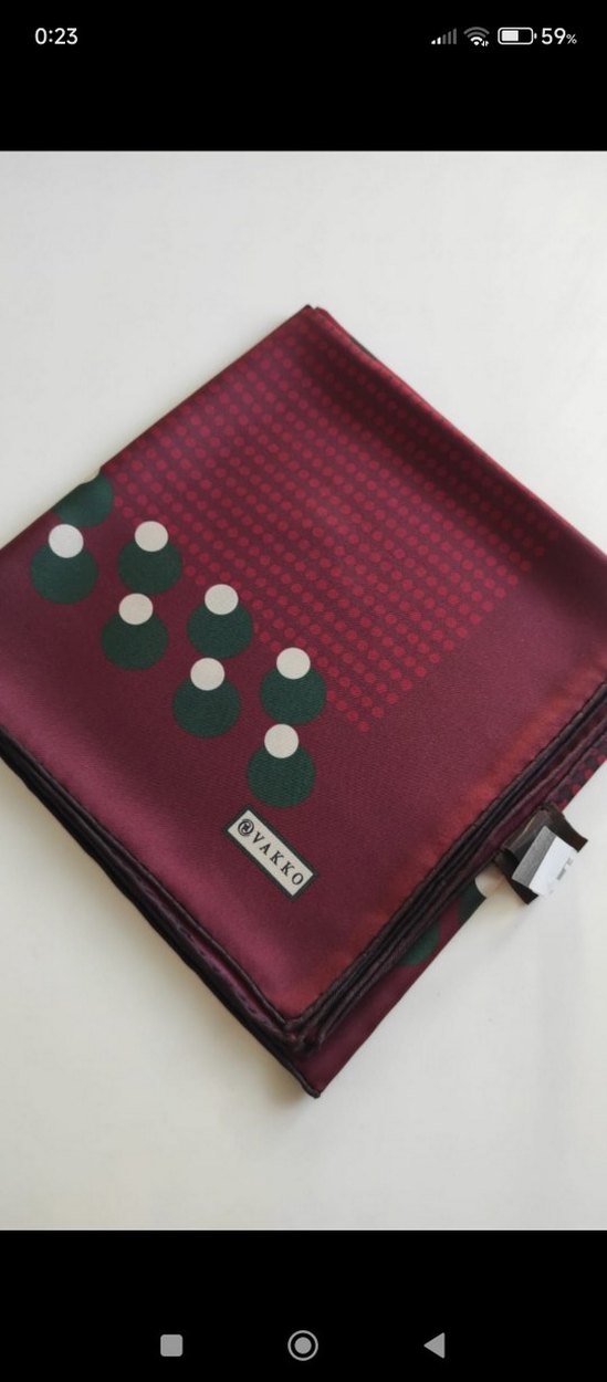 Vakko geometrik desenli tivil ipek eşarp - Görsel 3