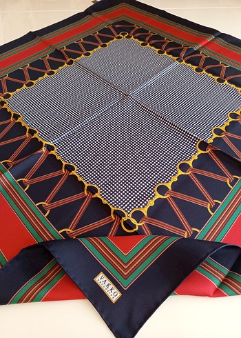 Vakko geometrik desenli tivil eşarp - Görsel 2