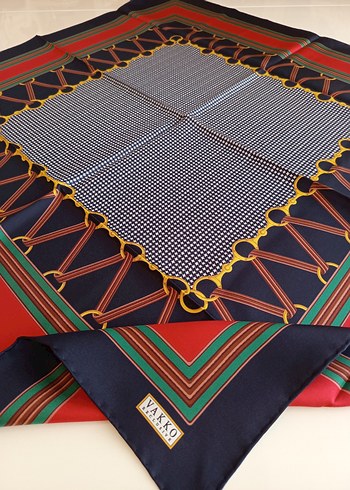 Vakko geometrik desenli tivil eşarp - Görsel 5