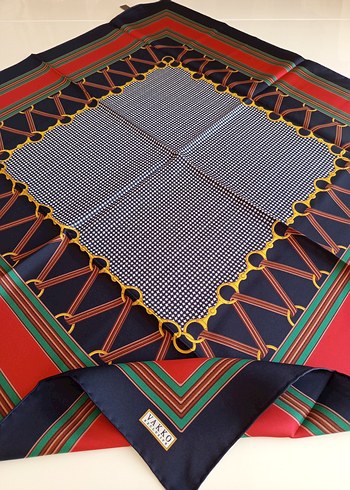 Vakko geometrik desenli tivil eşarp - Görsel 4