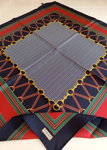 Vakko geometrik desenli tivil eşarp - Görsel 6